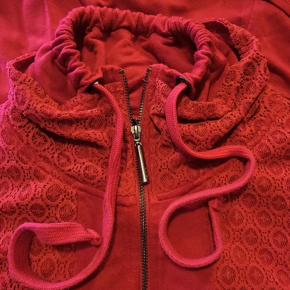 Kensie Red Jersey Knit Dress Draped Sides With Pockets Size Medium - Picture 8 of 9